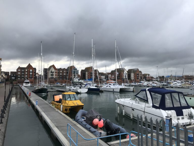 We waited for the first storm in the Harbour of Eastbourne